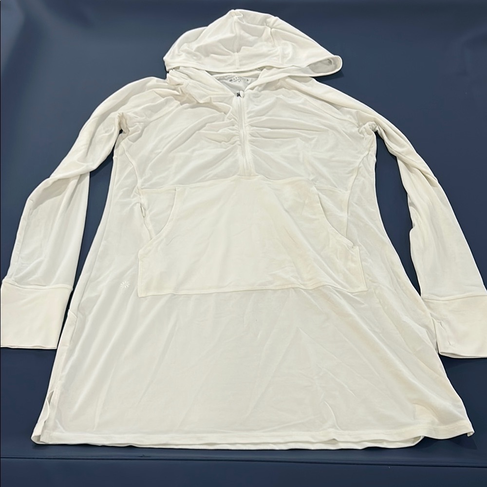 White Hooded Long Sleeve Top